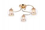 Krysta 49.5cm Semi Ceiling, 3 Light G9, IP44, French Gold/Clear Glass/Clear Crystal