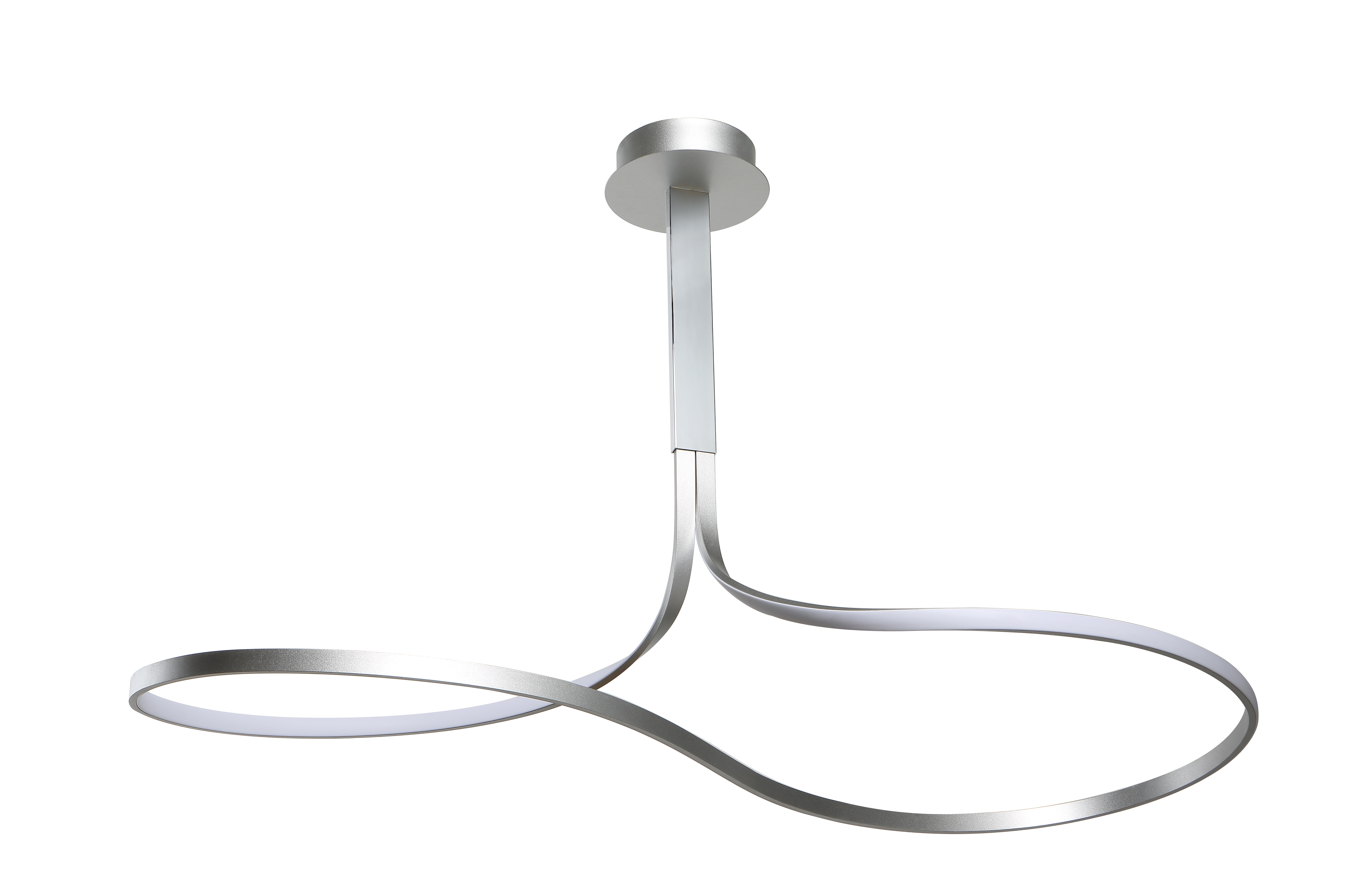 Nur XL Rectangular Semi Flush 50W LED 3000K, 3900lm, Dimmable Silver/Frosted Acrylic/Polished Chrome, 3yrs Warranty