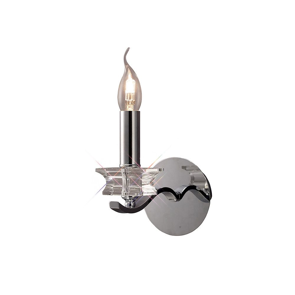 Nydia Wall Lamp 1 Light E14 Polished Chrome/Crystal
