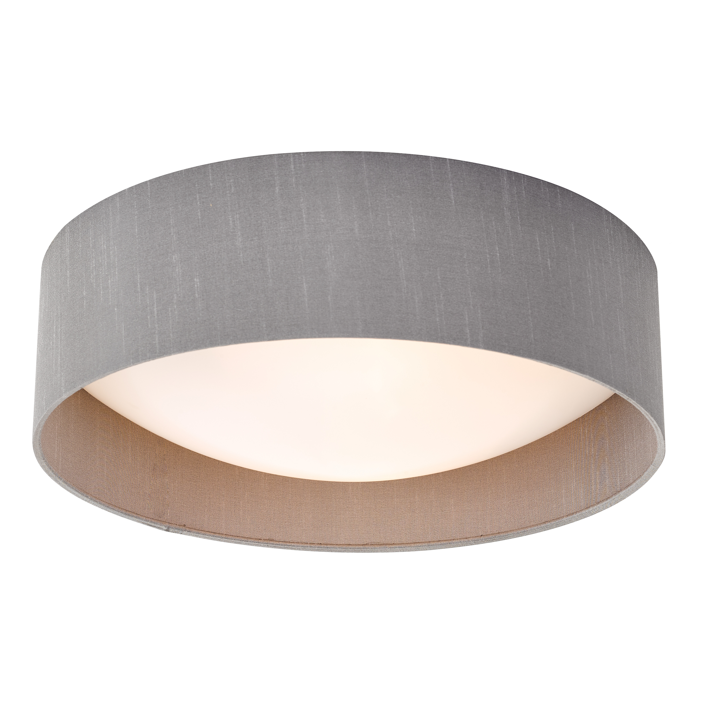 Artesanos 2 Light E27 Leyenda Faux Silk Flush Ceiling Light C/W 40cm Shade