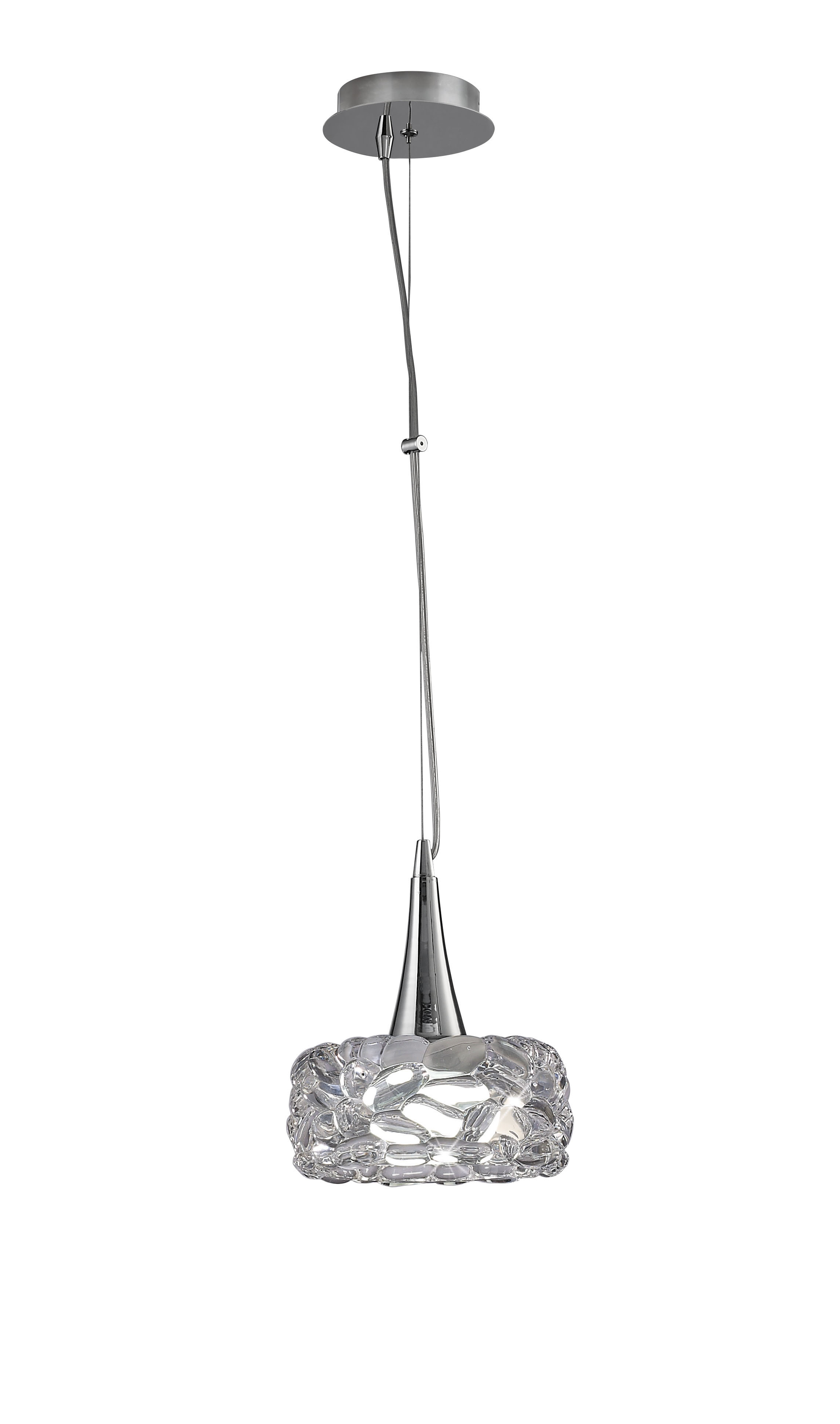 O2 20cm Pendant 1 Light E27 Large, Polished Chrome