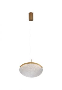 Oasis 39cm 1 Light Pendant, 12W LED, 3000K, 1465lm, Triac Dimmable, Gold, 3yrs Warranty