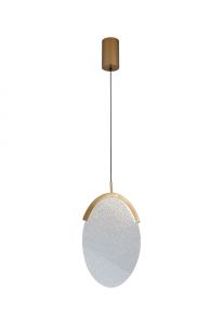 Oasis 25.5cm 1 Light Pendant, 12W LED, 3000K, 1465lm, Triac Dimmable, Gold, 3yrs Warranty