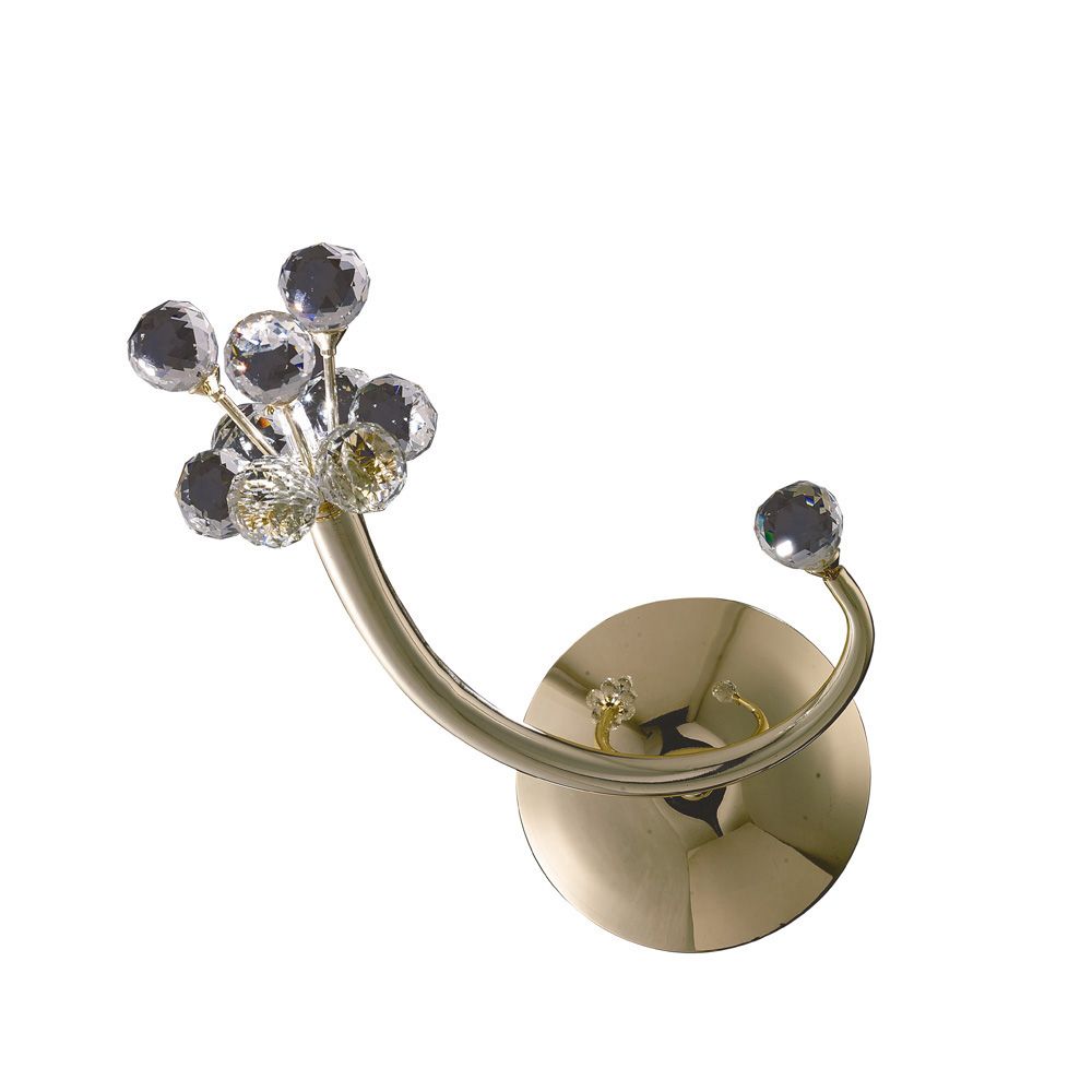 Octavia Wall Lamp Switched 1 Light G4 Right Facing French Gold/Crystal, NOT LED/CFL Compatible