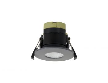Orbio 8W, Dimmable CCT LED Fire Rated Downlight, Warm Grey Fascia, Cut Out: 70mm, 900lm, 60° Deg, IP65 DRIVER INC. 5yrs Warranty