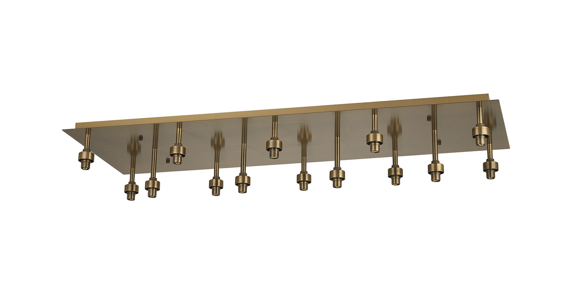 Penton Antique Brass Rectangle 14 Light G9 Universal Flush Light (FRAME ONLY), For A Vast Range Of Glass Shades