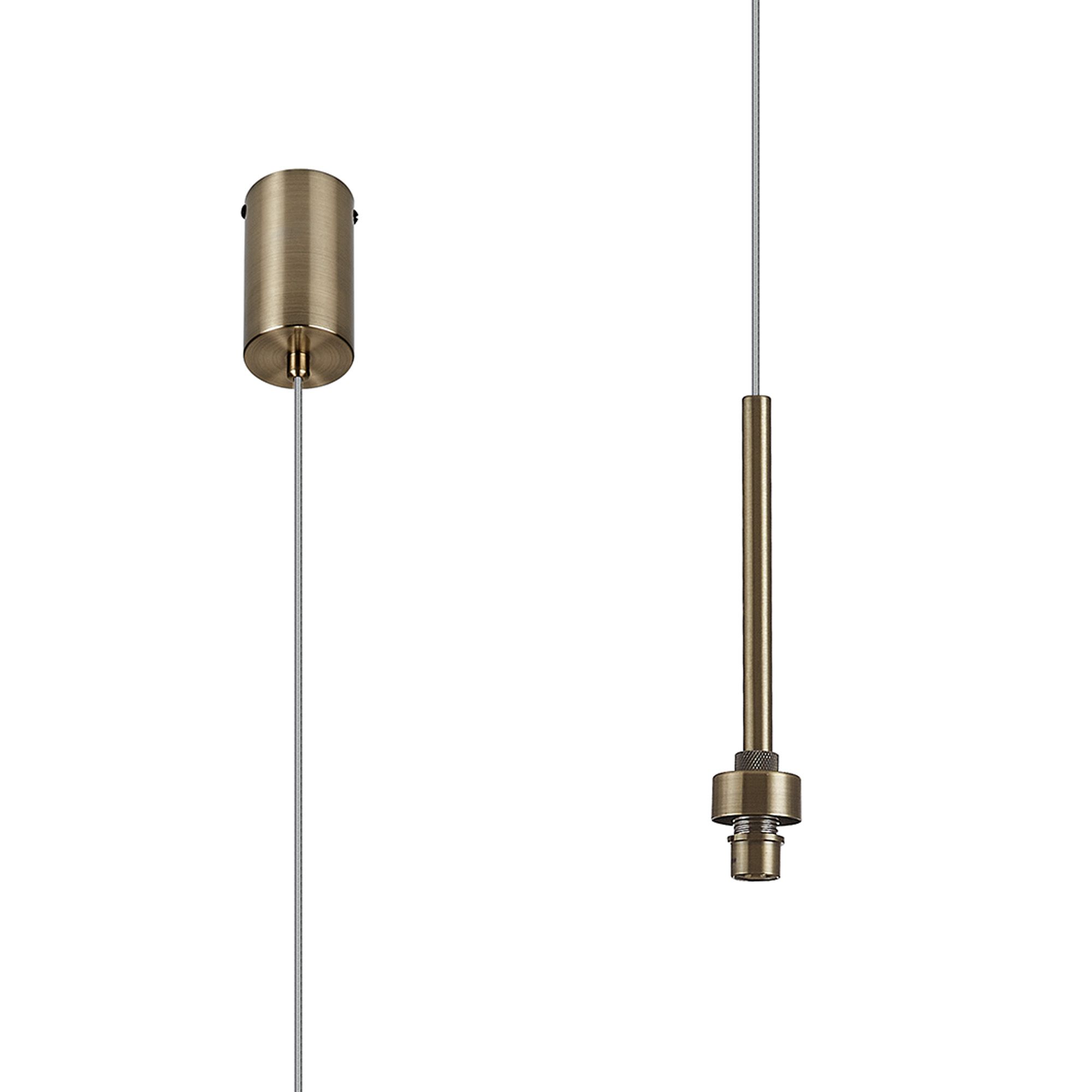 Penton 6cm Antique Brass/Clear Cable 1 Light G9 Universal 2m Drop Single Pendant (FRAME ONLY), For A Vast Range Of Glass Shades