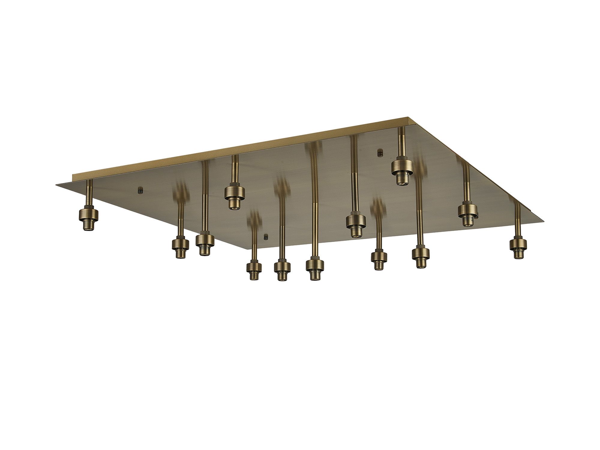 Penton Antique Brass Square 13 Light G9 Universal Flush Light (FRAME ONLY), For A Vast Range Of Glass Shades