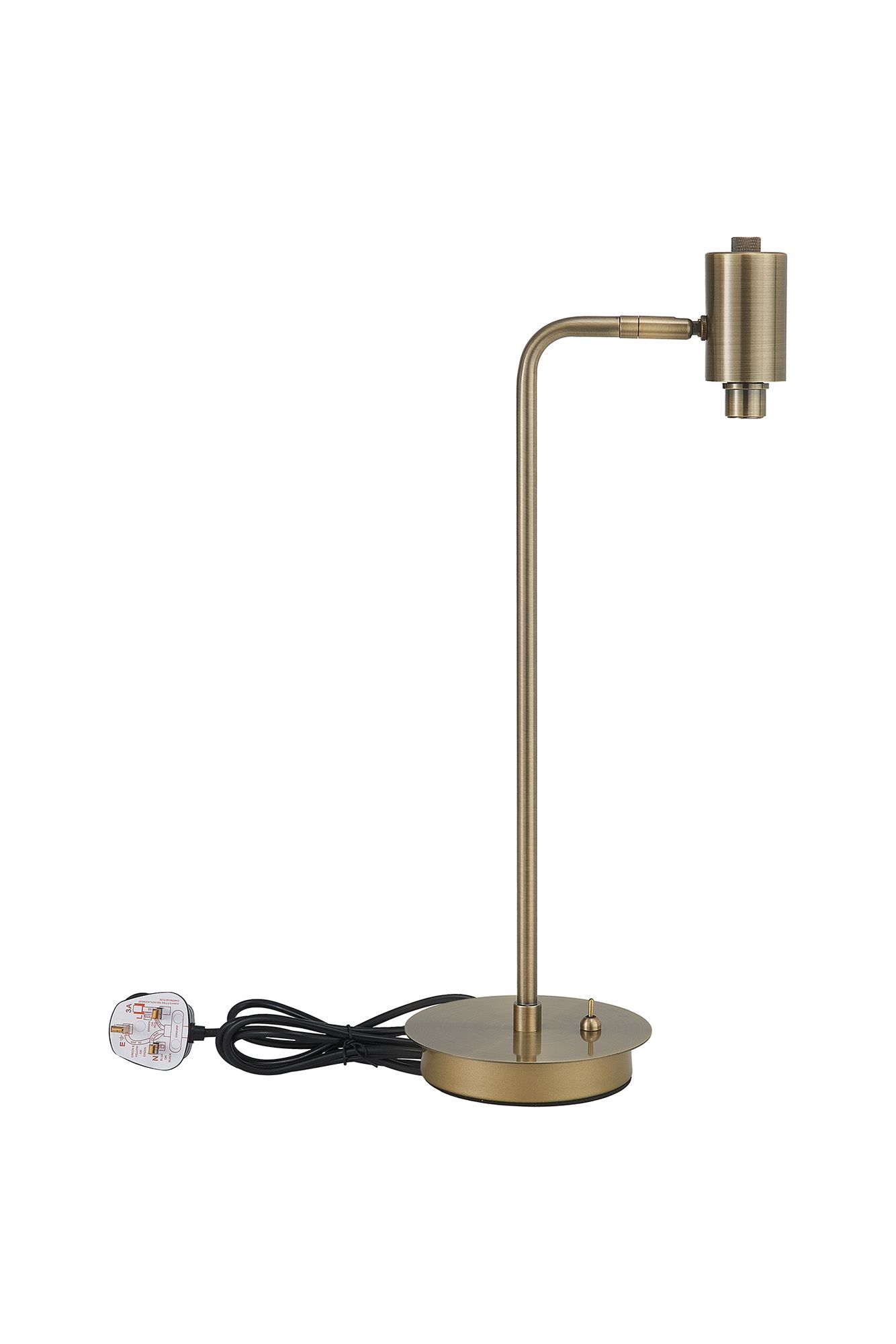 Penton Antique Brass 1 Light G9 Reader Table Lamp Without Shade, For A Vast Range Of Glass Shades (Up To 200g & 150mm Height)