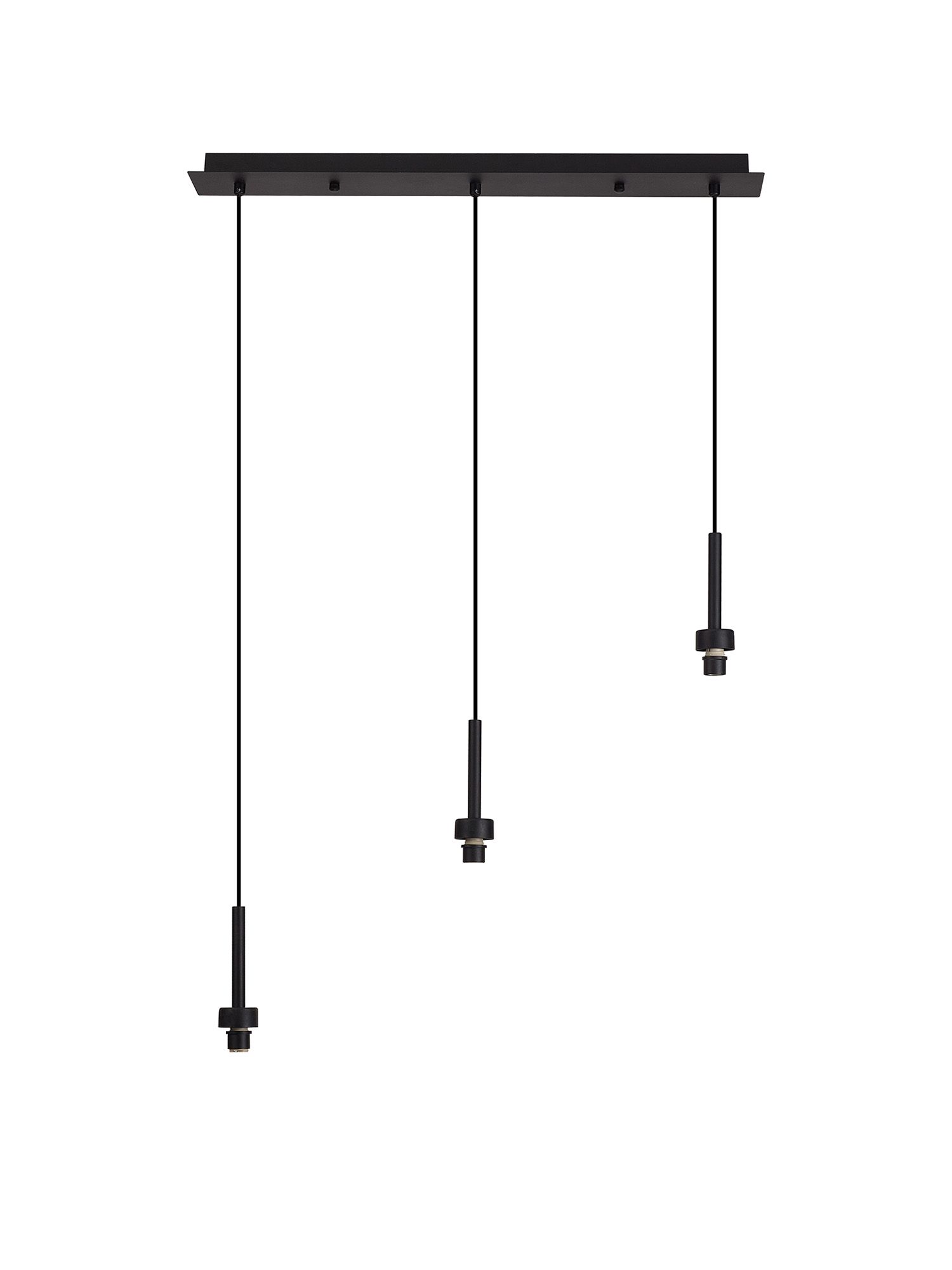 Penton Satin Black 3 Light G9 Universal 2m Drop Linear Pendant (FRAME ONLY), For A Vast Range Of Glass Shades