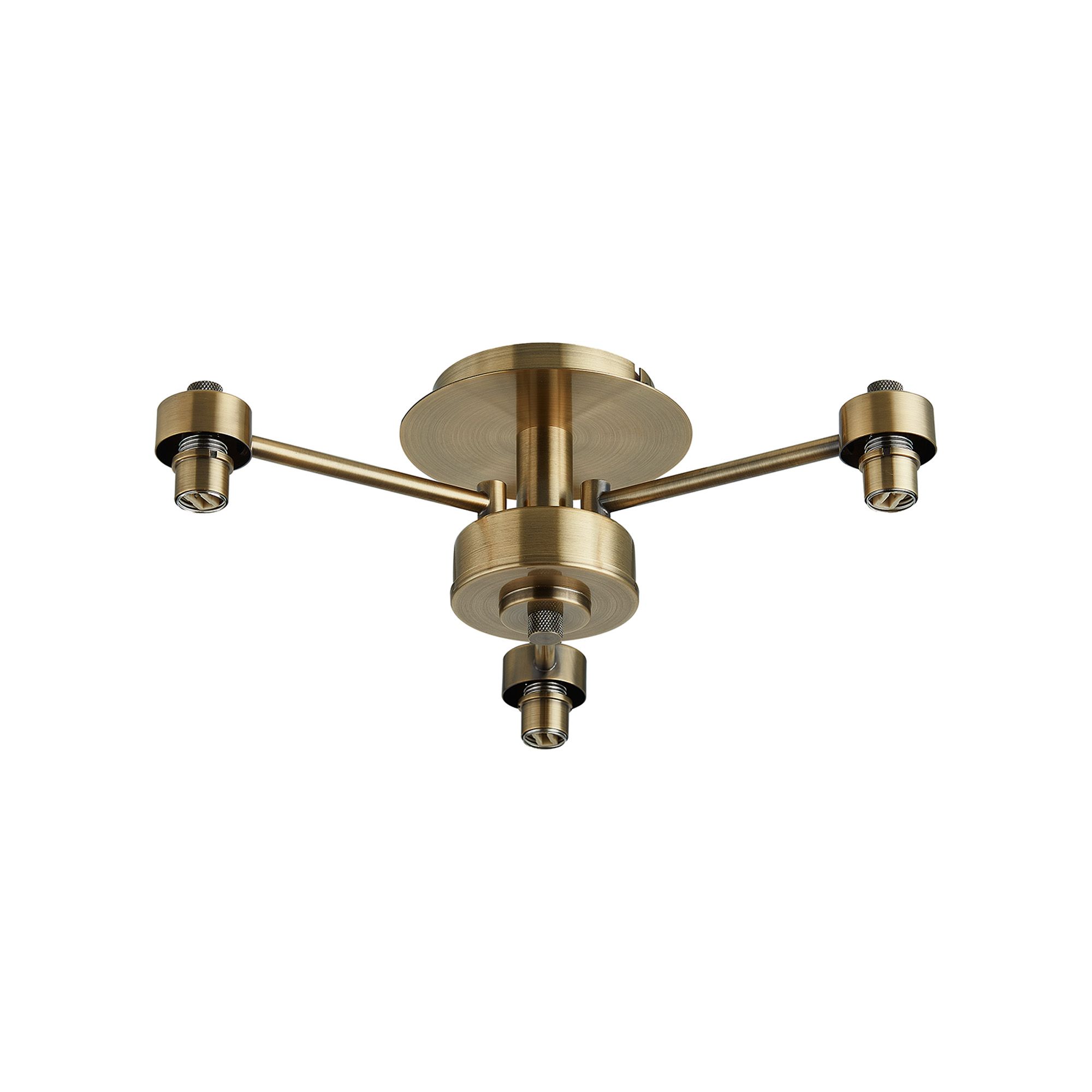 Penton 37.5cm Antique Brass 3 Light G9 Semi Flush Light (FRAME ONLY), For A Vast Range Of Glass Shades