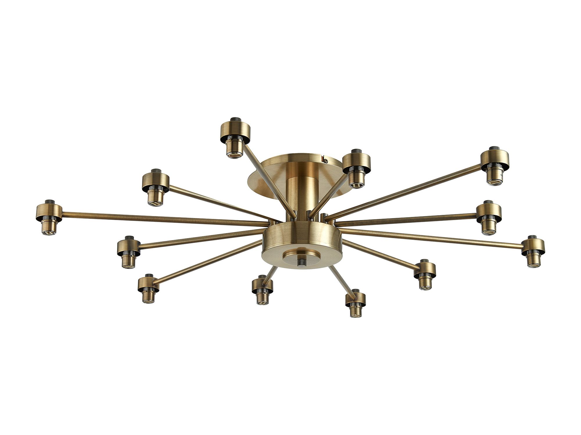 Penton 85cm Antique Brass 12 Light G9 Semi Flush Light (FRAME ONLY), For A Vast Range Of Glass Shades