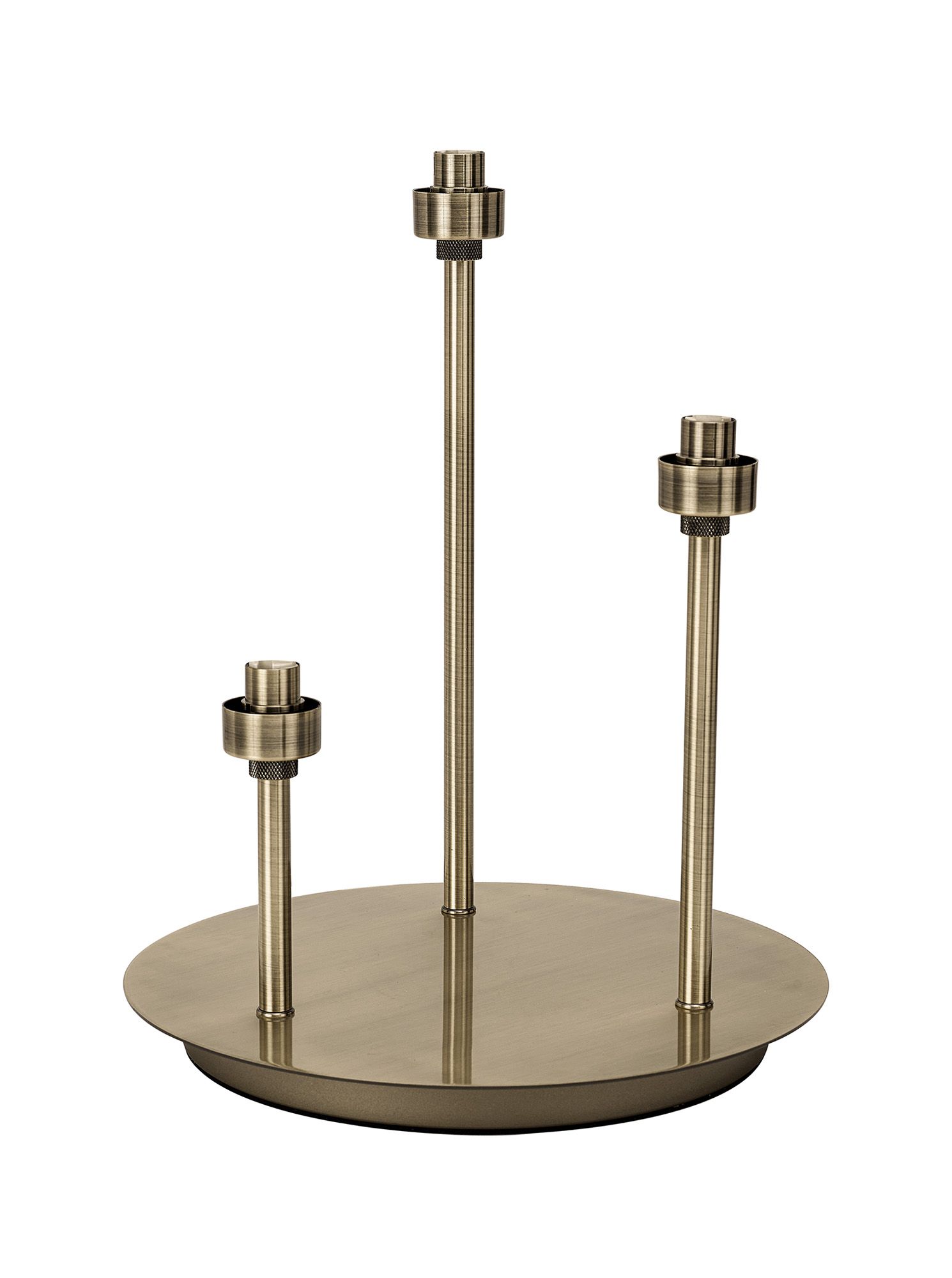 Penton Antique Brass 3 Light G9 Round Touch Switch Table Lamp Without Shade, For A Vast Range Of Glass Shades