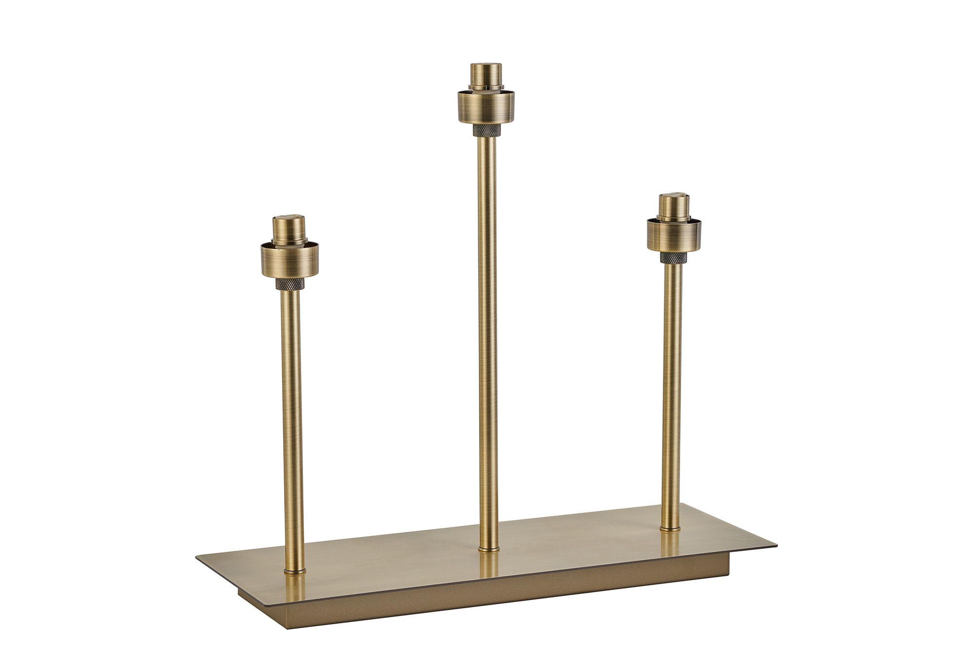 Penton Antique Brass 3 Light G9 Rectangular Touch Switch Table Lamp Without Shade, For A Vast Range Of Glass Shades
