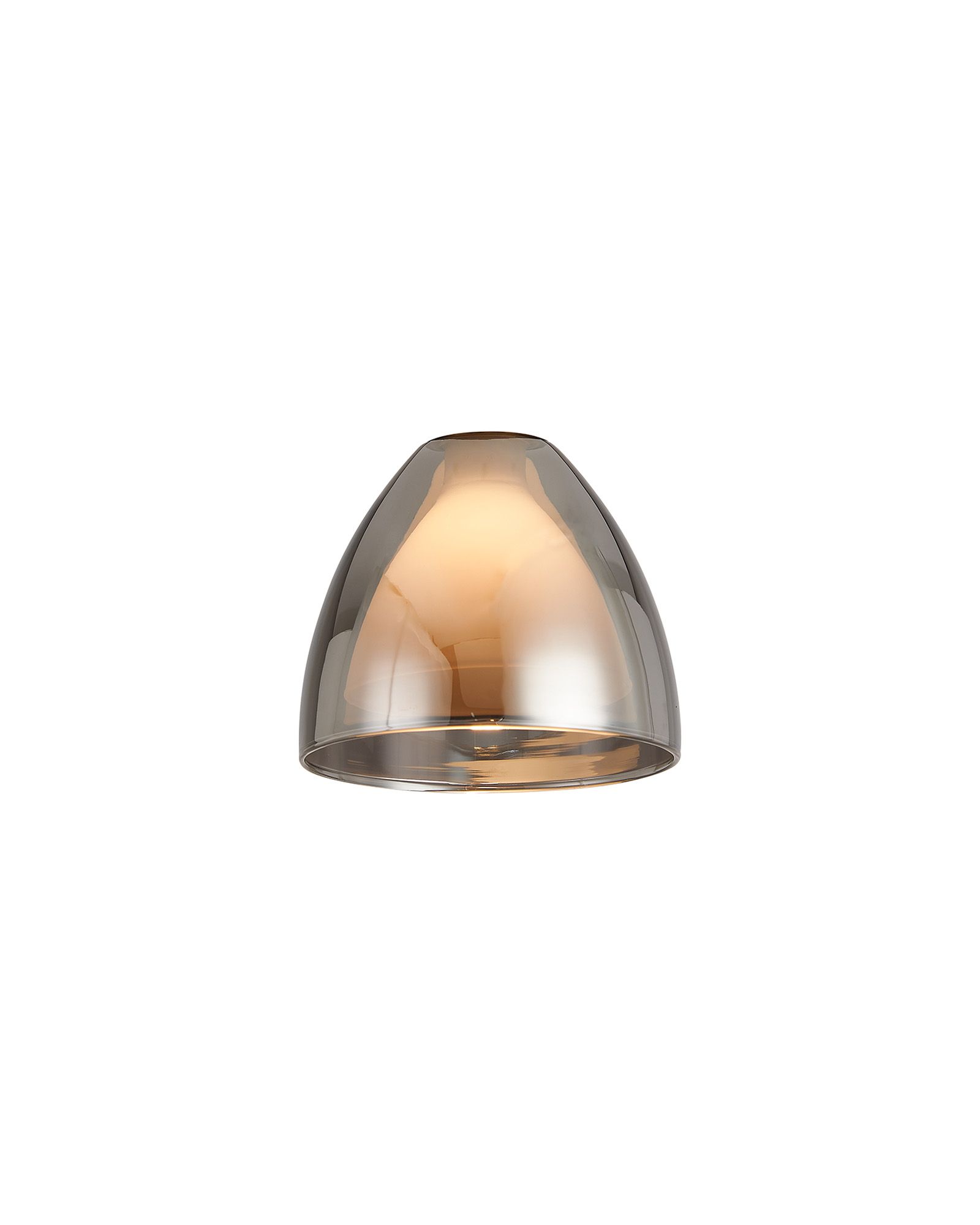 Penton 12x10cm Curved Cone Chrome With Inner Opal Cone (U) Glass Shade