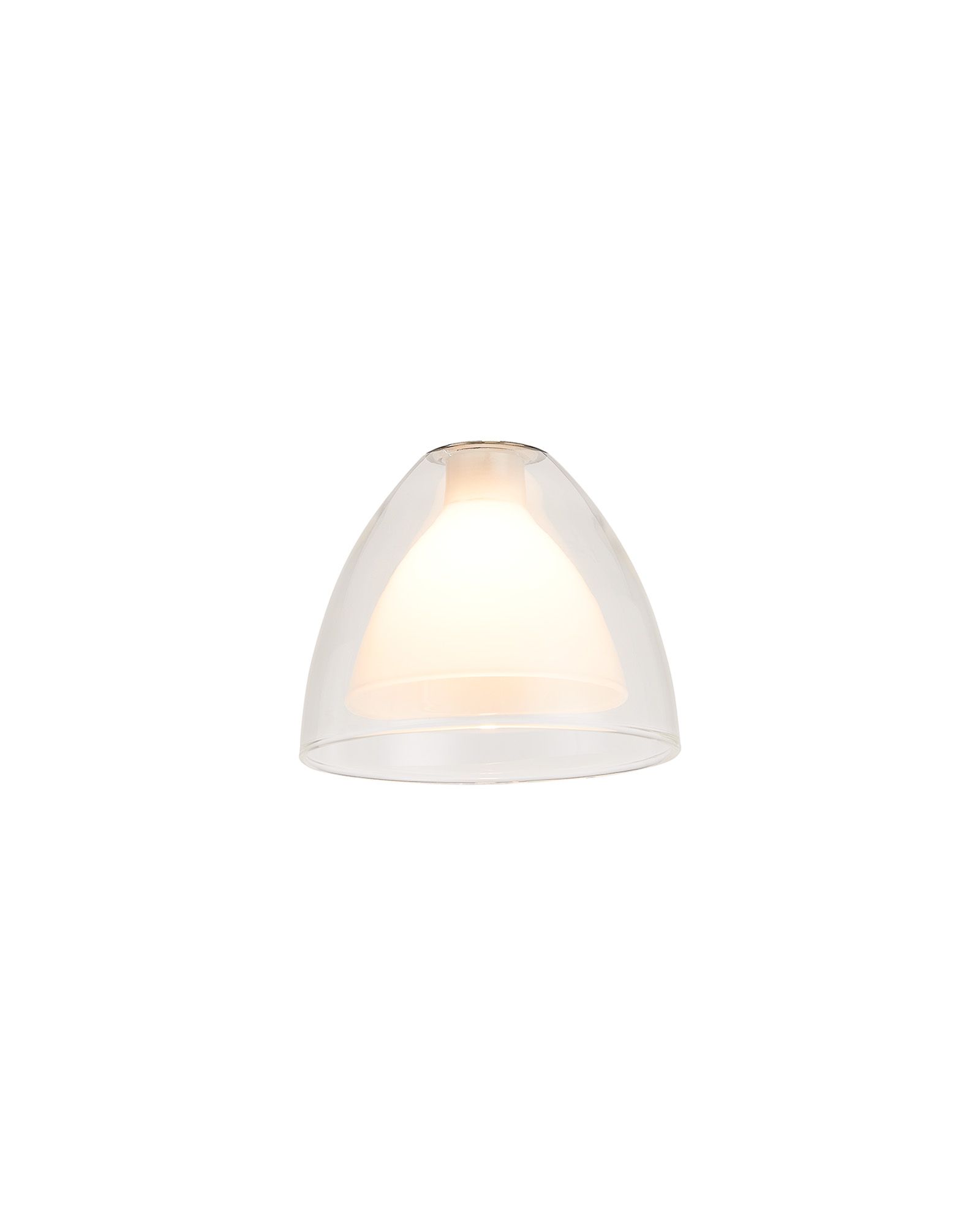 Penton 12x10cm Curved Cone Clear With Inner Opal Cone (U) Glass Shade