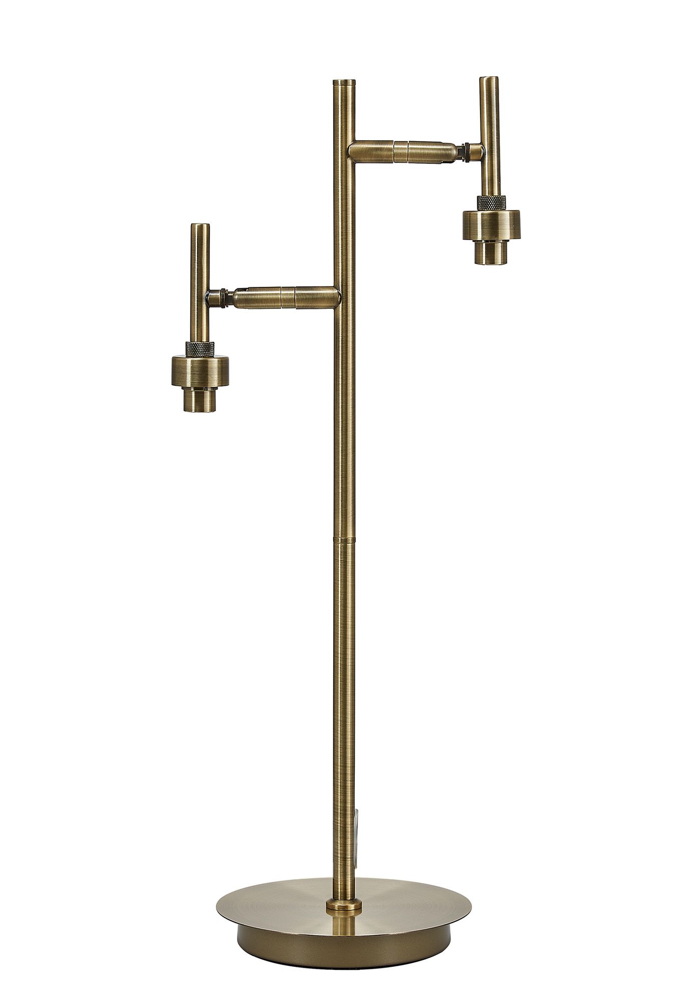 Penton Antique Brass 2 Light G9 Reader Table Lamp Without Shade, For A Vast Range Of Glass Shades (Up To 200g)