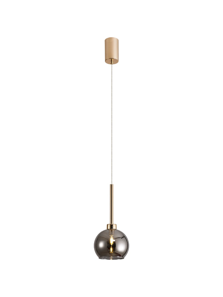 Penton 14cm Single Pendant 2m, 1 x G9, French Gold/Smoked Type F Shade