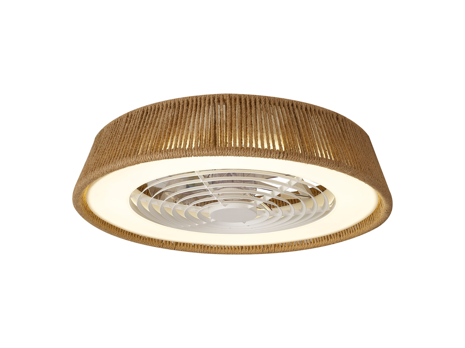 Polinesia Rope 64.5cm 70W LED Dimmable Ceiling Light With Built-In 35W DC Fan With Single Speed Reverse, Beige Oscu, 4200lm, 5yrs Warranty