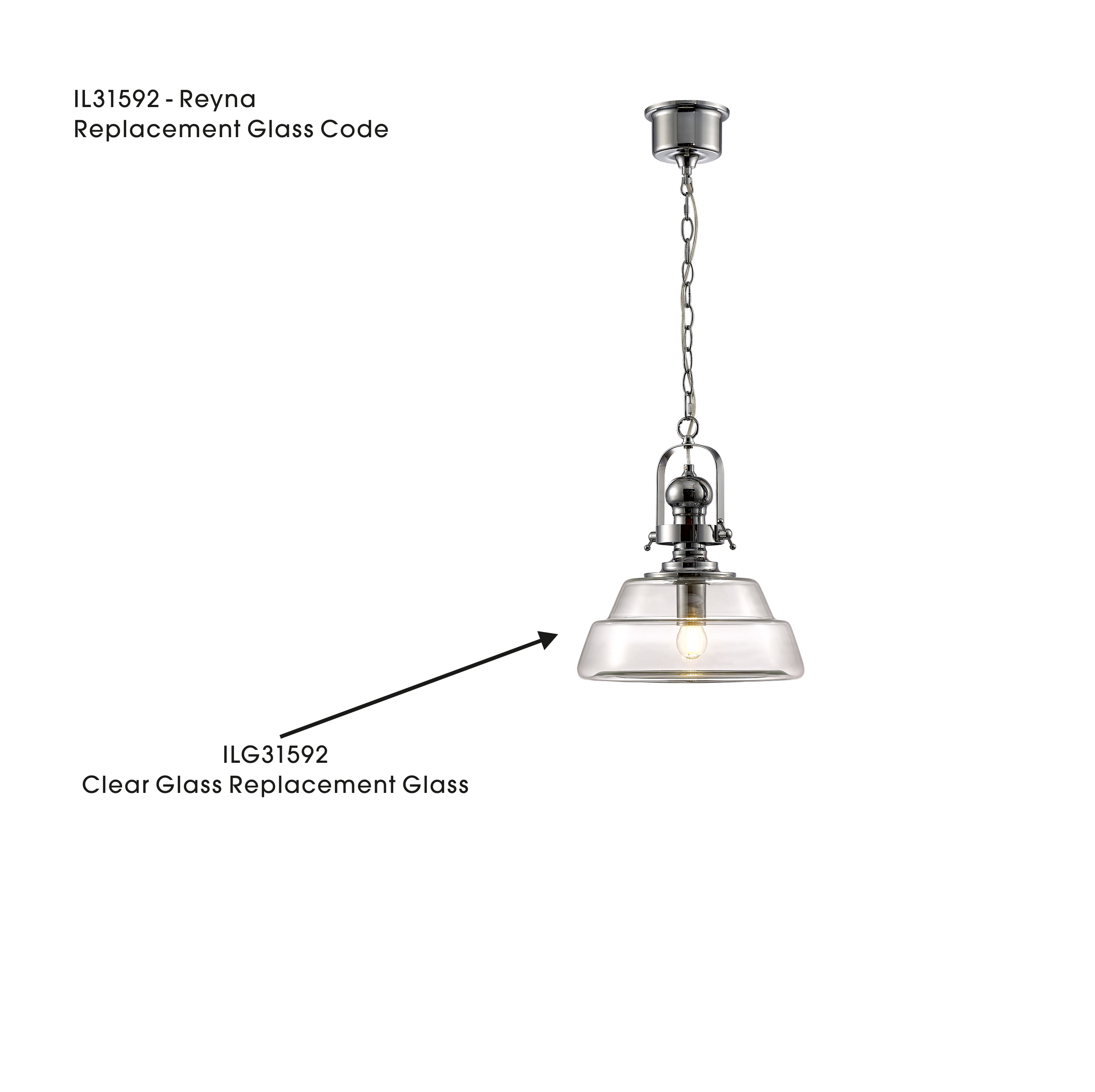 Reyna Clear Replacement Glass For IL31592