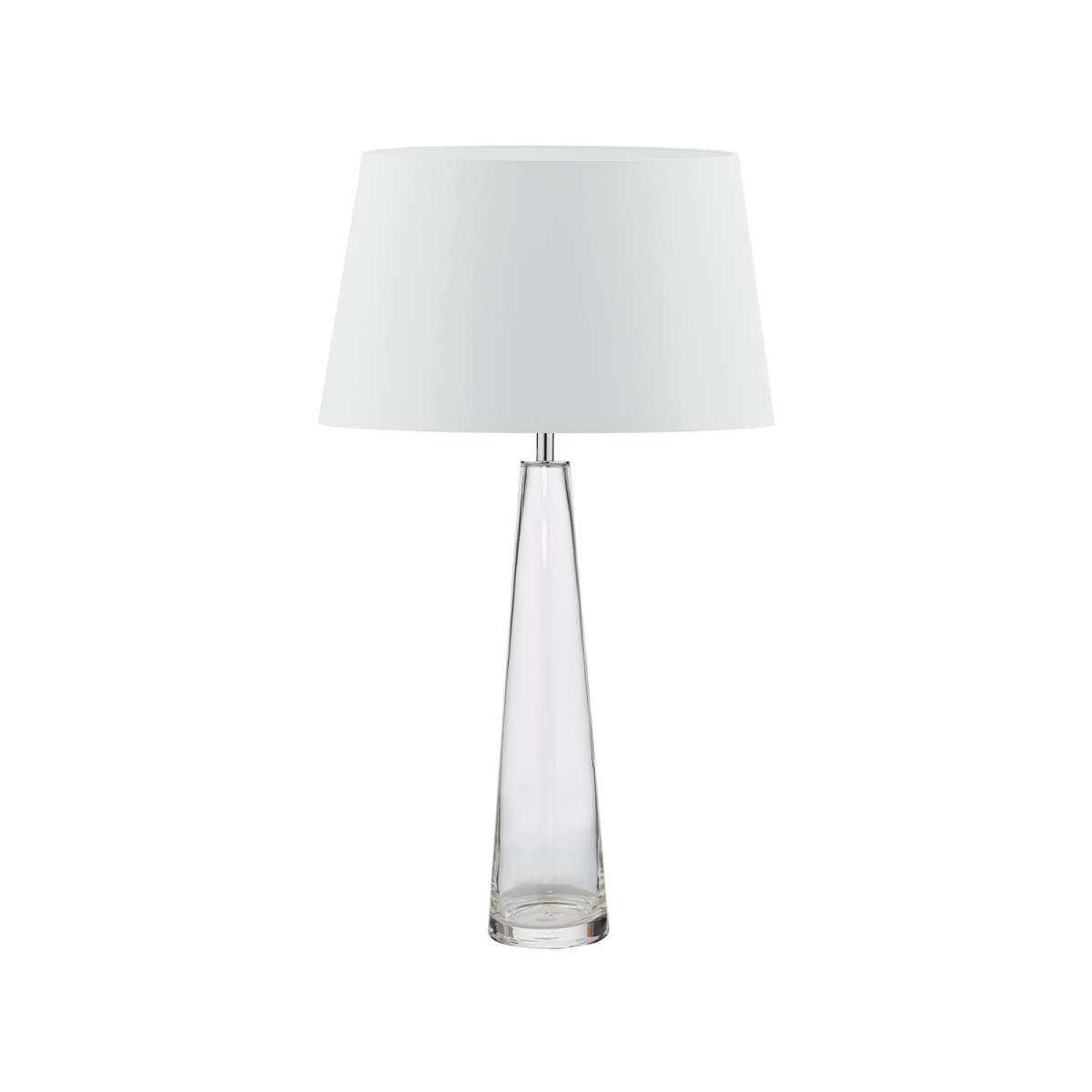 Alcachofa 1 Light E27 Clear Glass Table Lamp With Inline Switch C/W Fuego Pulque Faux Silk Tapered 35cm Armario Shade