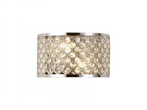 Sasha 2 Light E14, Wall Light, Polished Chrome With Crystal Glass