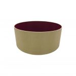 Sigma Round Cylinder, 500 x 200mm Dual Faux Silk Fabric Shade, Antique Gold/Ruby