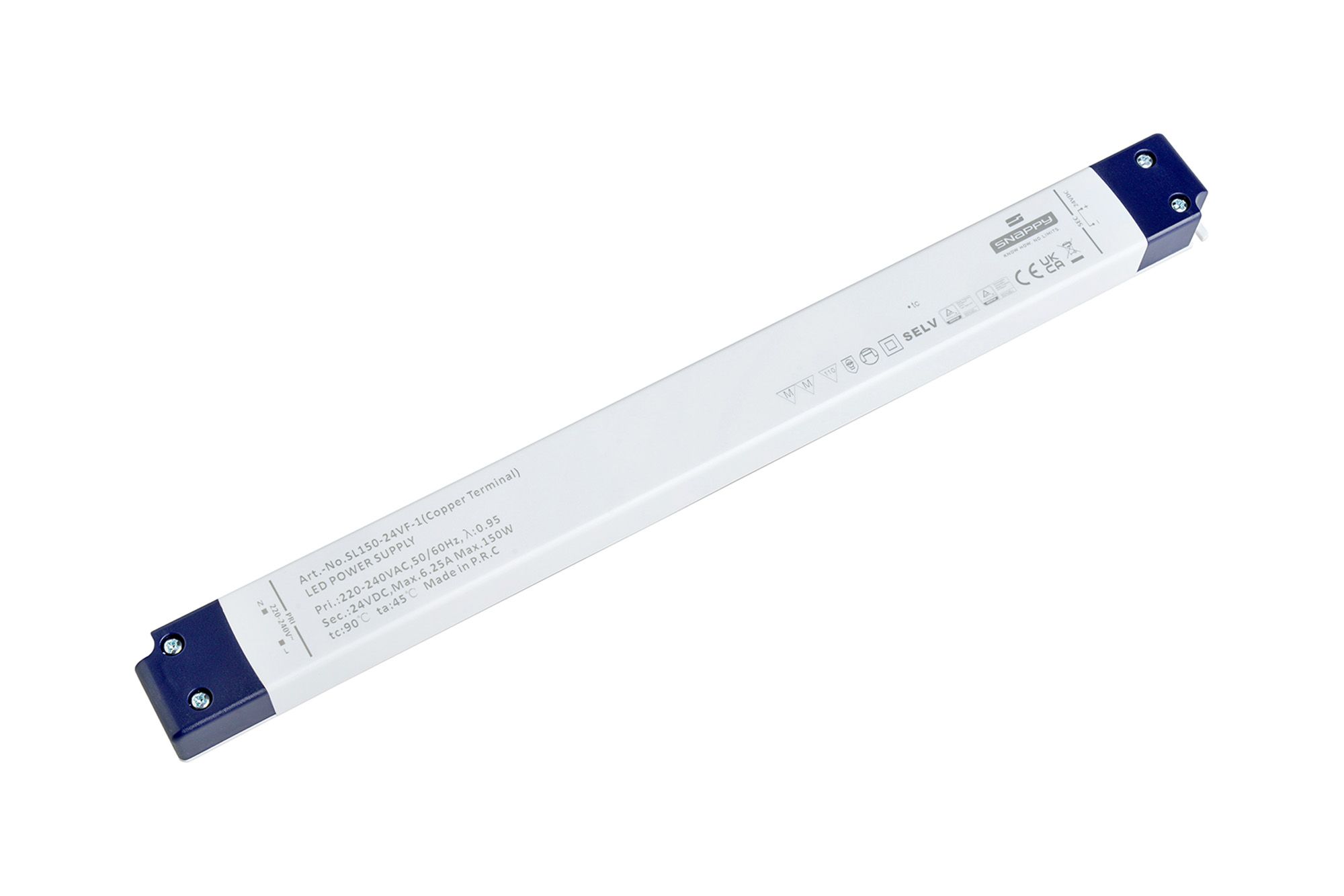 SL, 150W, Constant Voltage Non Dimmable PC LED Driver,24VDC, IP20, Screw Connection, 5yrs Warranty.