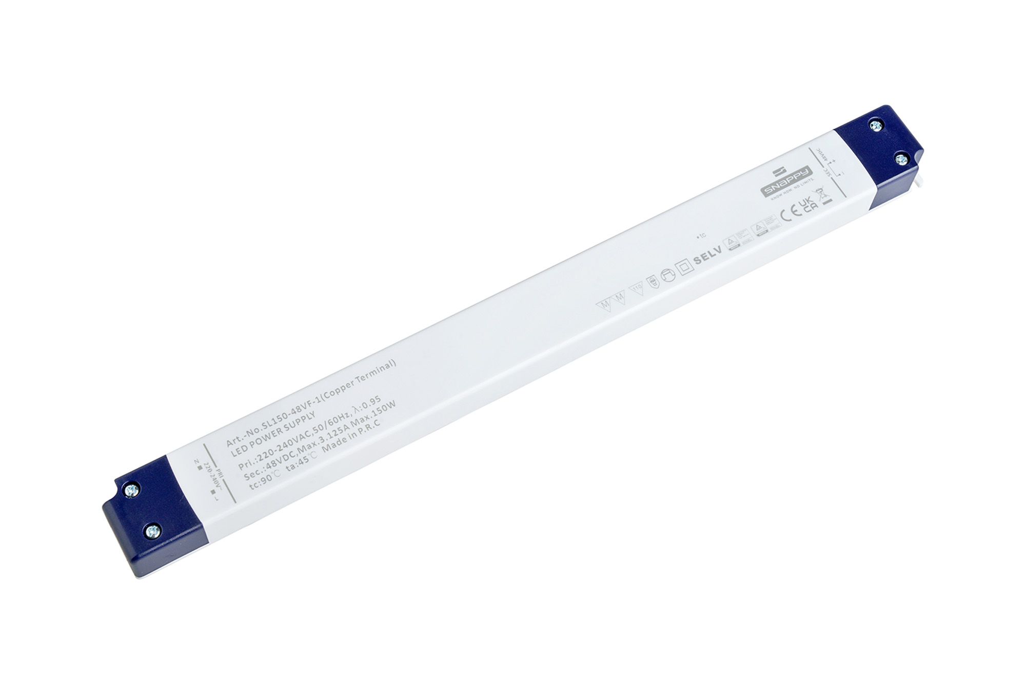 SL, 150W, Constant Voltage Non Dimmable PC LED Driver,48VDC,IP20, Screw Connection, 5yrs Warranty.