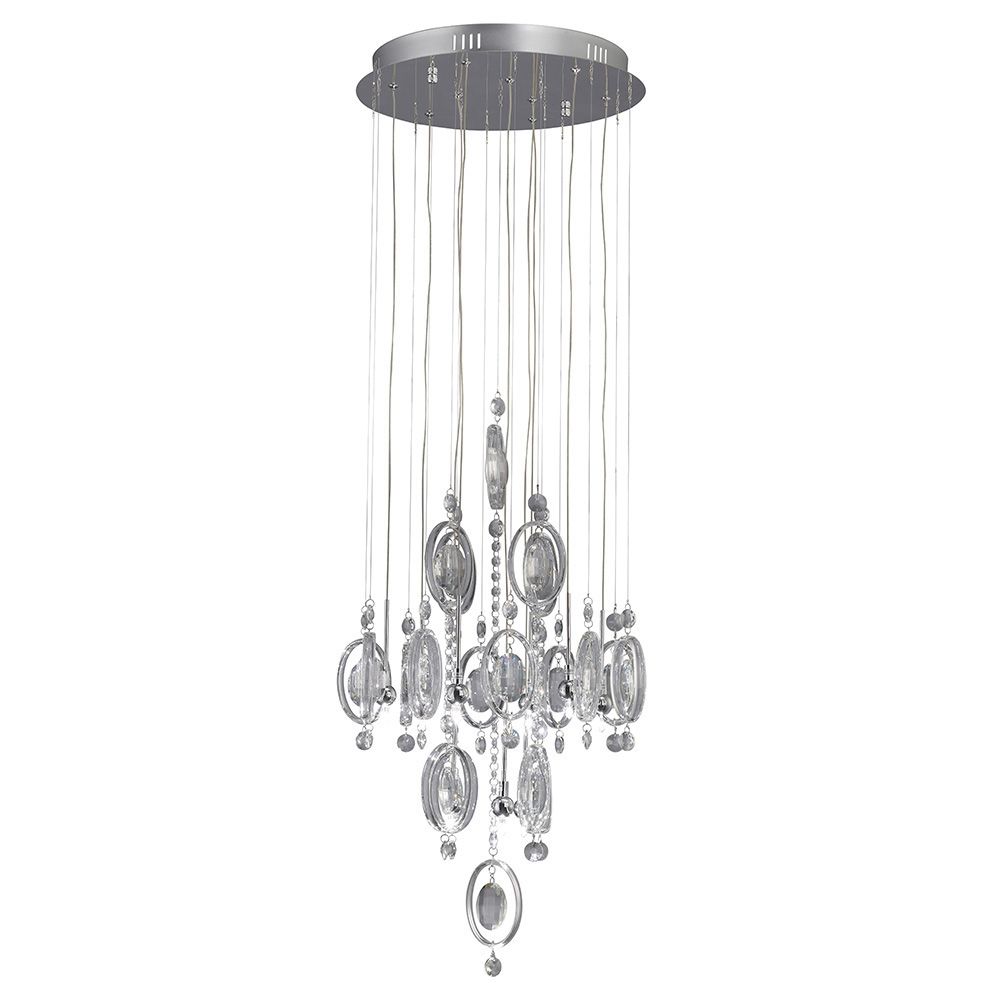 Solana 40cm Pendant 9 Light G4 Polished Chrome/Crystal, NOT LED/CFL Compatible
