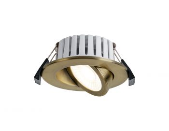 Zurich, 7W, Triac Dimmable CCT LED Fire Rated Adjustable Downlight, Antique Brass, Cut Out: 70mm, 700lm, 60°, DRIVER INC., IP65, 5yrs Wrnty