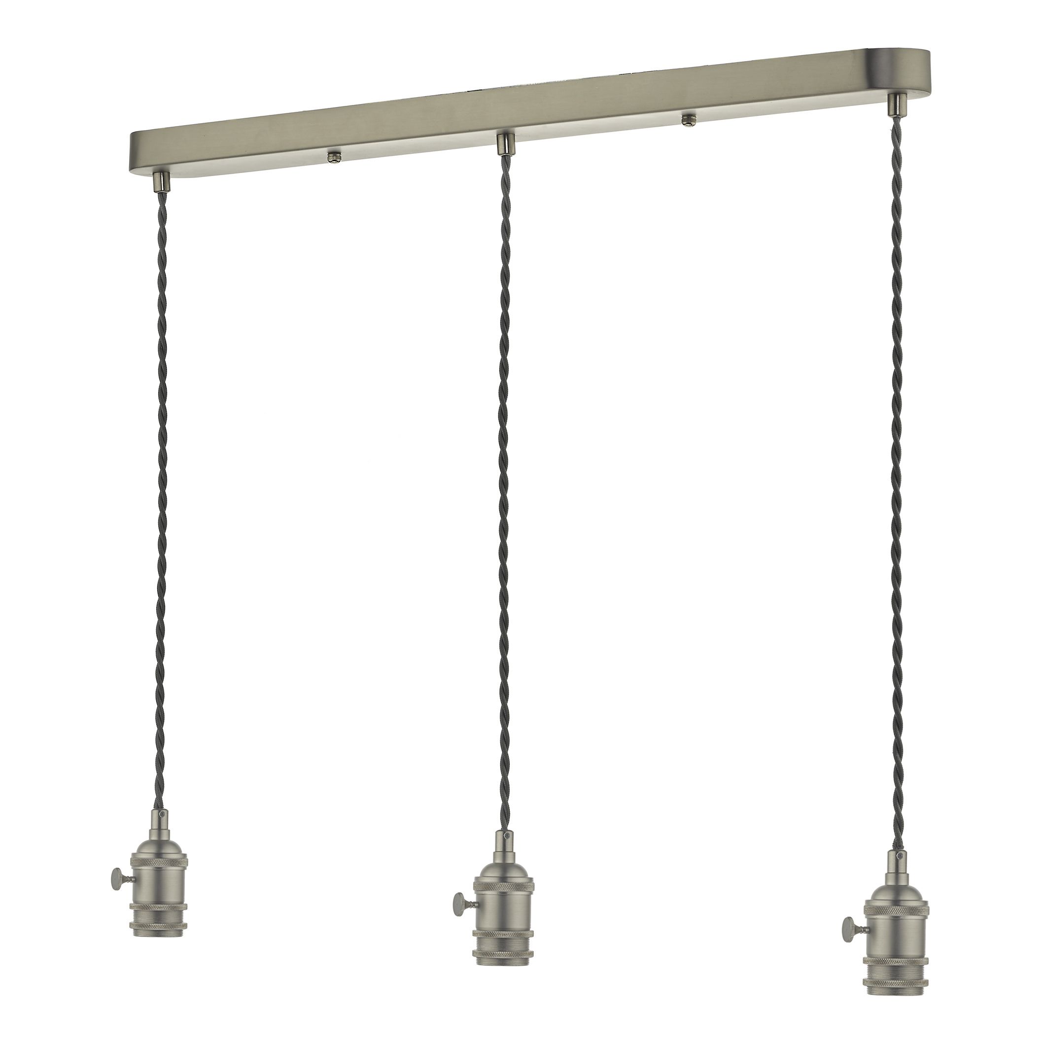 Pegamento 1 Light E14 Adjustable Linear Suspension Antique Chrome With Leyenda Braided Cable