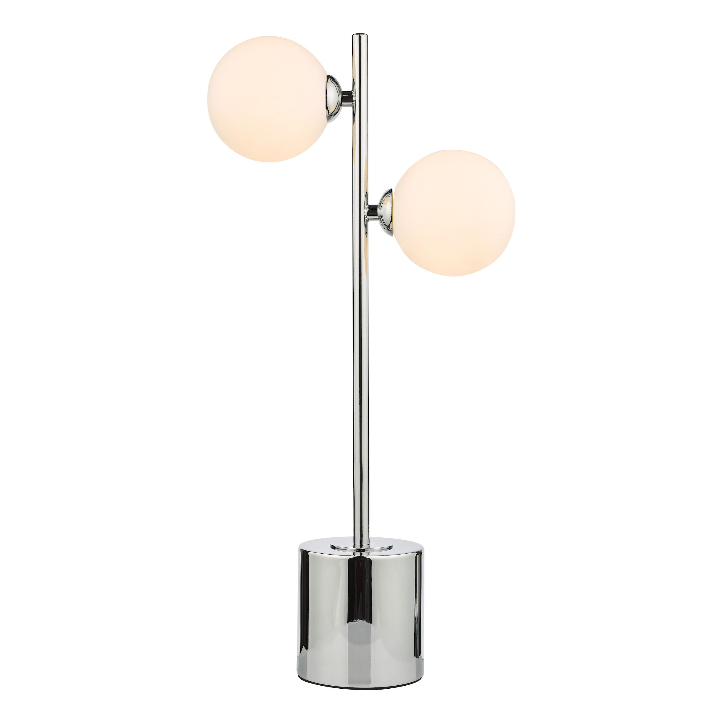 Chilacayote 2 Light G9 Polished Chrome Table Lamp C/W Inline Switch C/W Opal Glass Shades