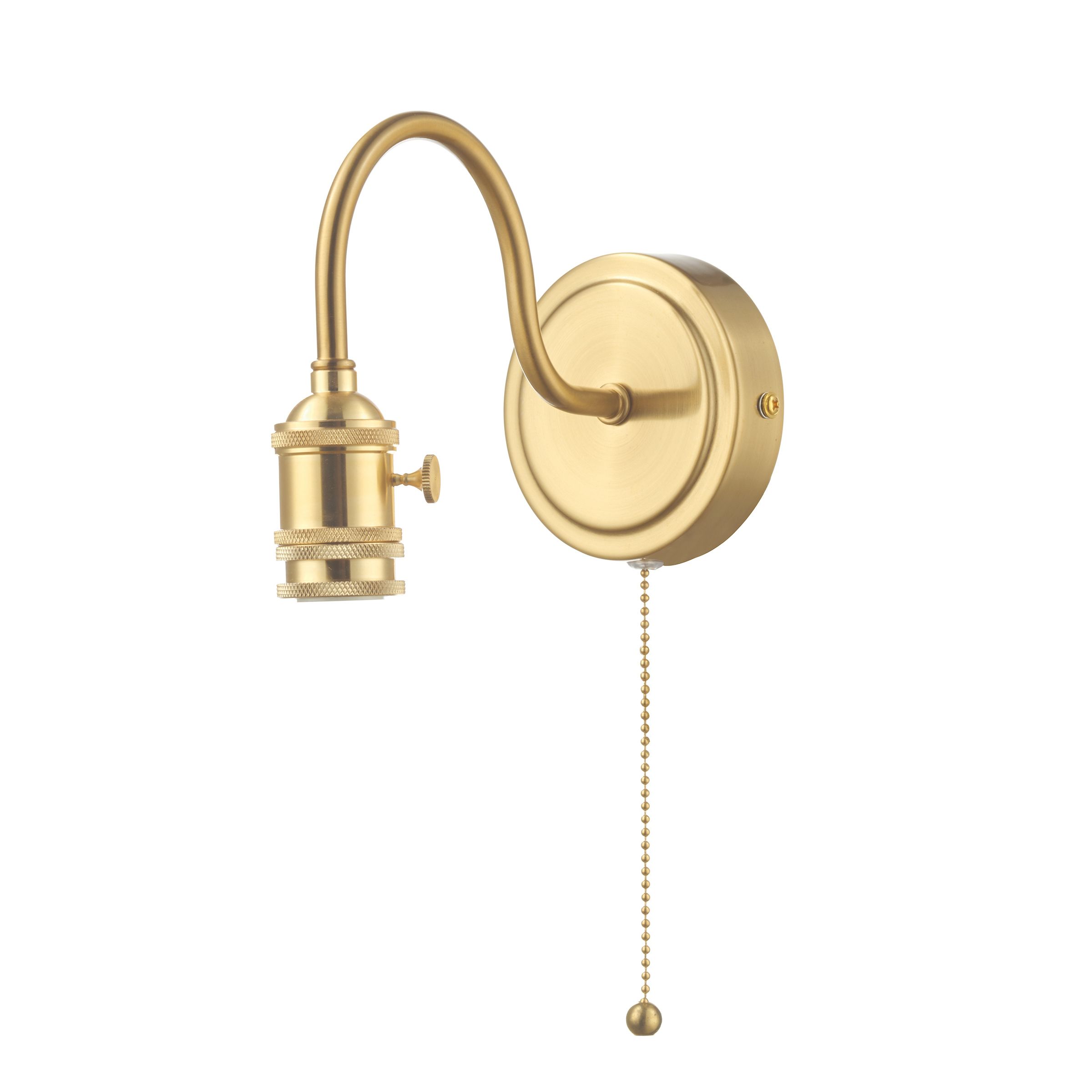Pegamento 1 Light E14 Brass Wall Light With Pull Cord