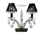 Tara Crystal Table Lamp 2 Light E14 Black Chrome, NOT LED/CFL Compatible