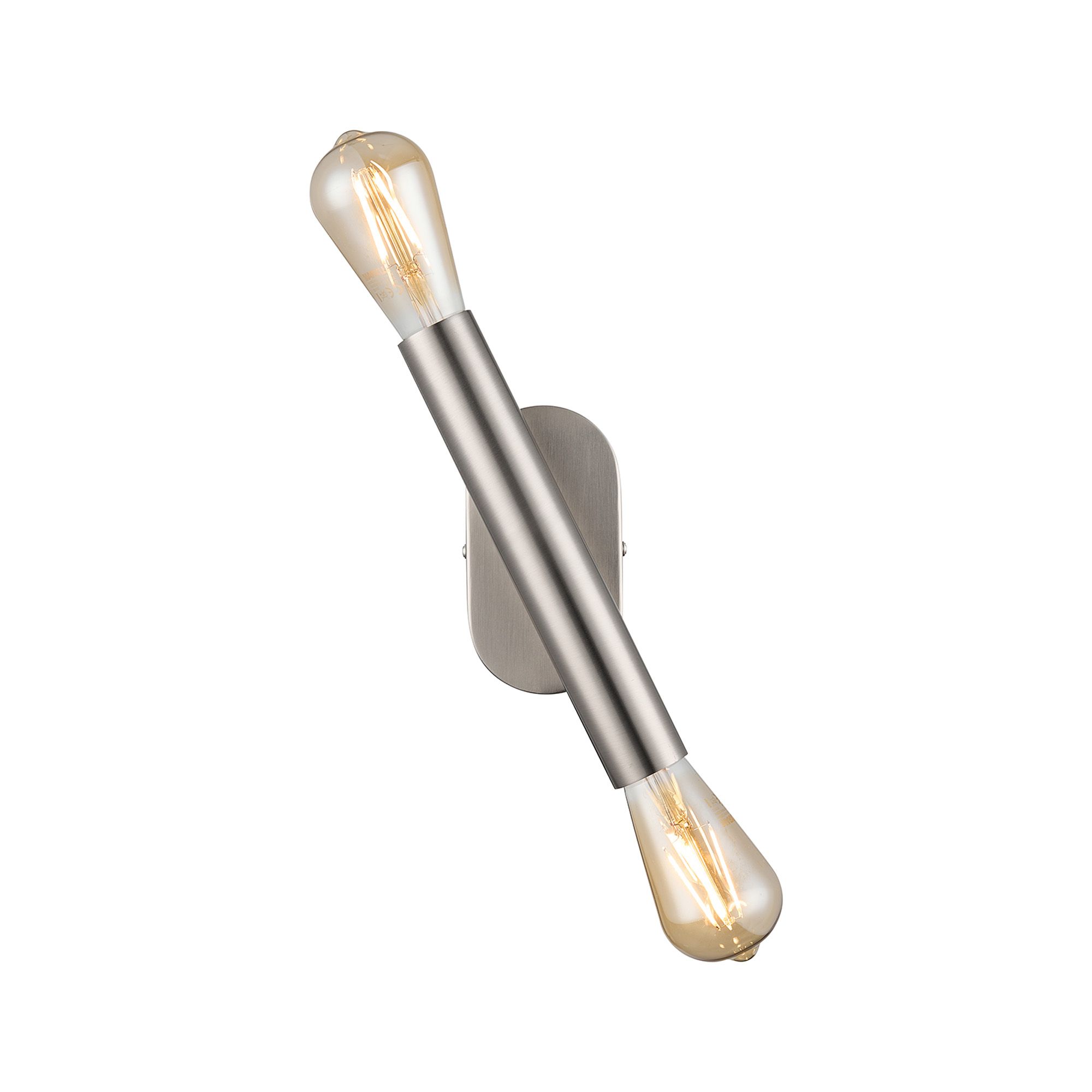 Deacon 2 Light Adjustable Ceiling/Wall E27, Satin Nickel, Lamps Not Included,