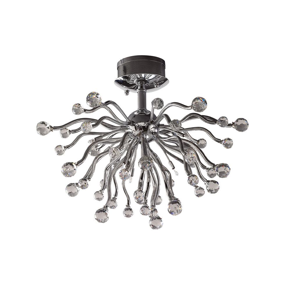 Tizio Ceiling 10 Light G4 Polished Chrome/Crystal, NOT LED/CFL Compatible