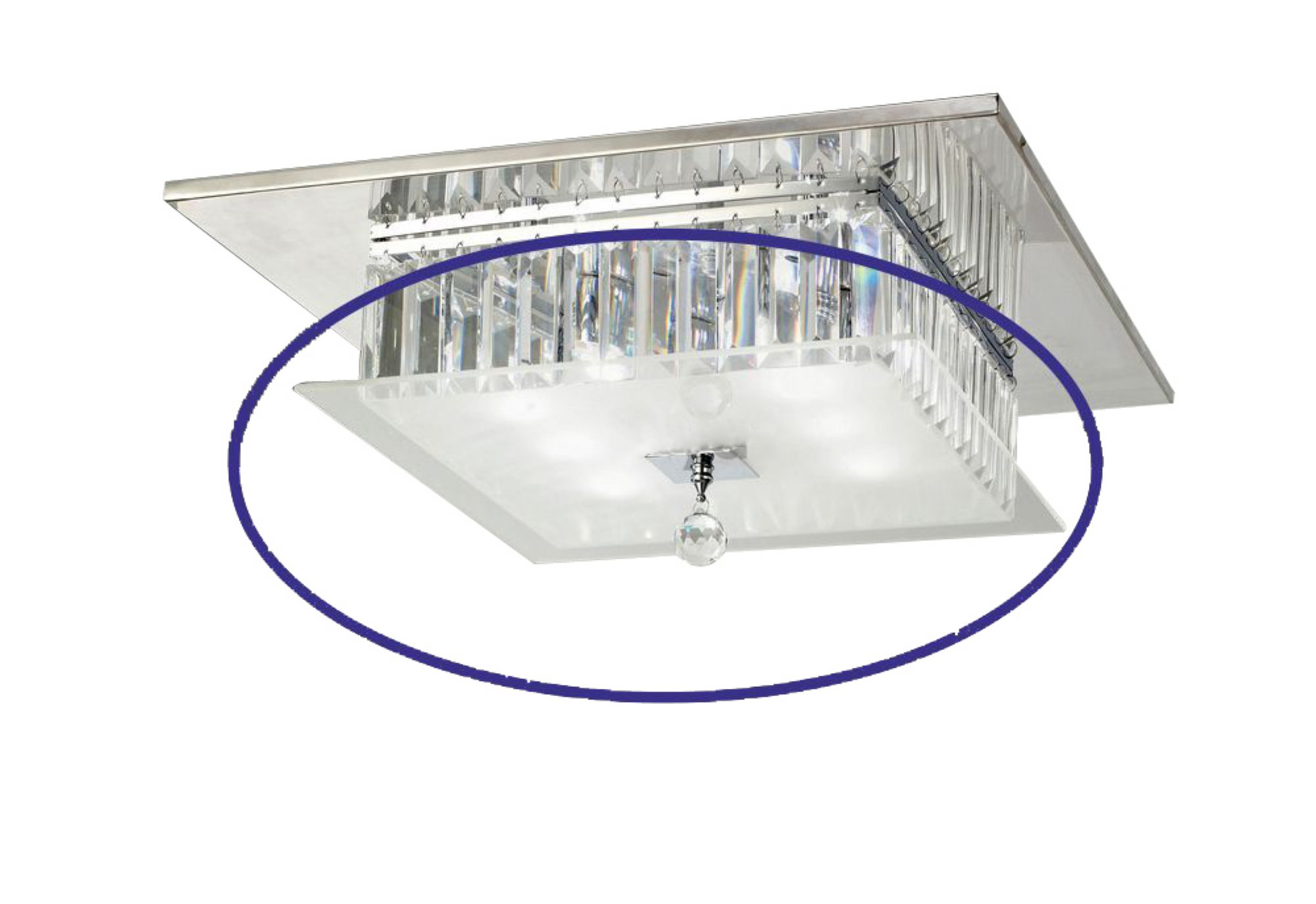 Tosca Square Frosted / Clear Replacement Glass For IL30246 / 30248