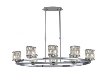 Trias 8 Light Oval G9 Cartwheel Light Polished Chrome / Clear Crystal Shade
