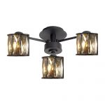 Trias 44.2cm 3 Light G9 Semi Flush Sand Black / Smoked Crystal Shade