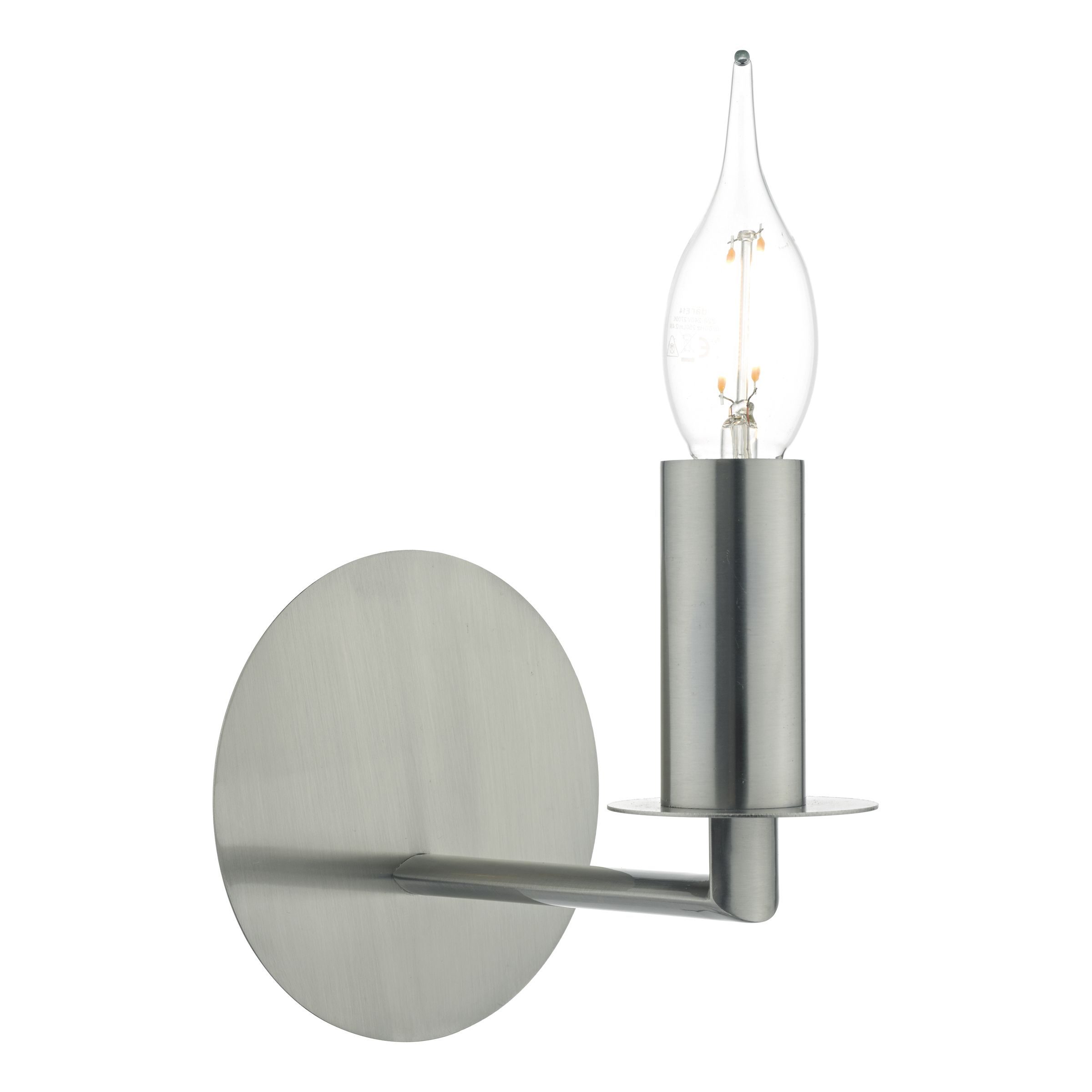 Pupunha 1 Light E27 Satin Nickel Wall Light (Base Only)