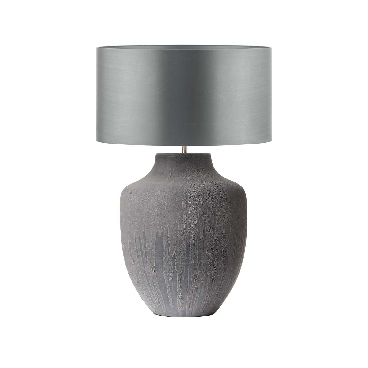 Guaba 1 Light E27 Textured Leyenda Table Lamp With Inline Switch C/W Danza Leyenda Faux Silk 40cm Armario Shade