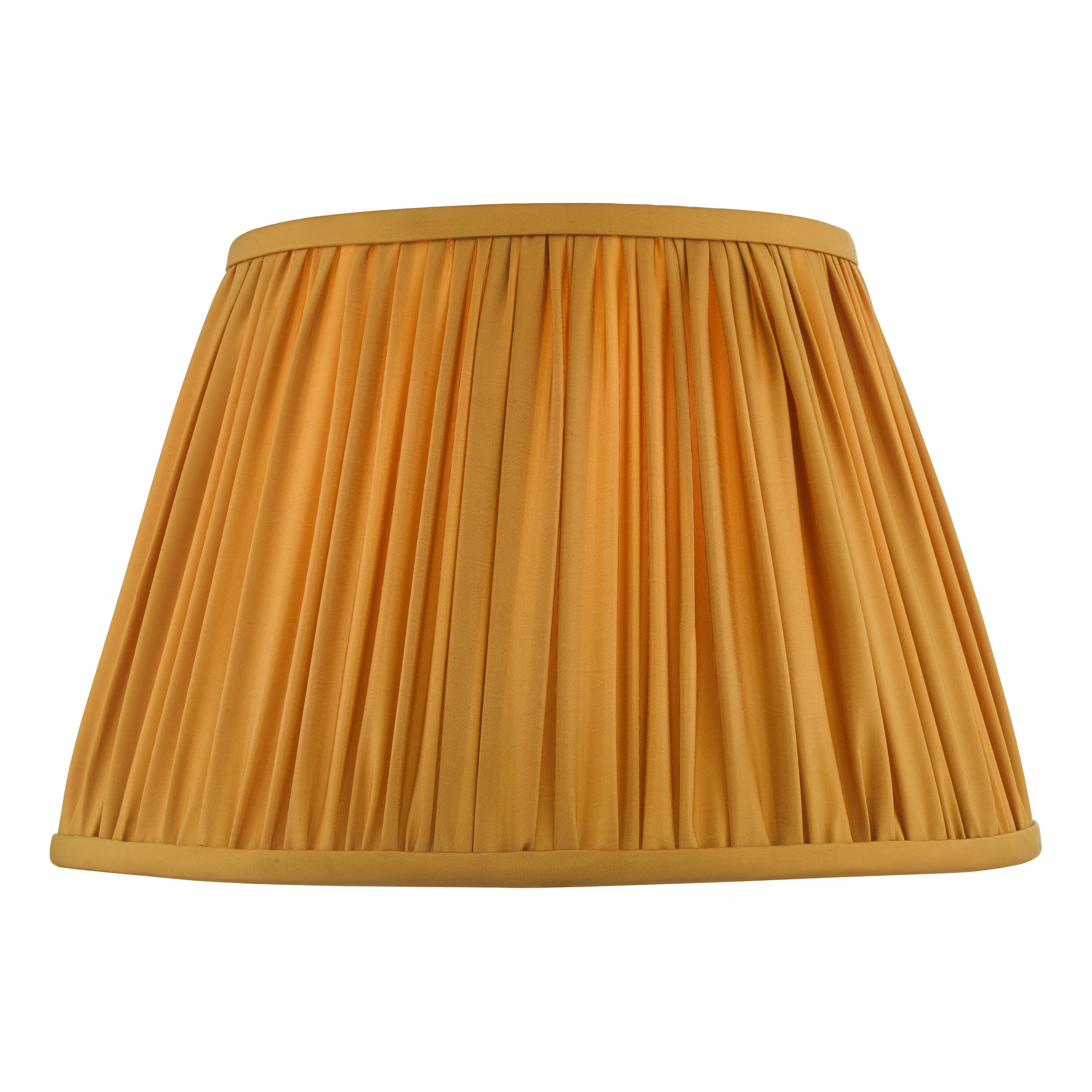 Chirimoya E27 Yellow Ochre Faux Silk Pleated 40cm Shade (Shade Only)