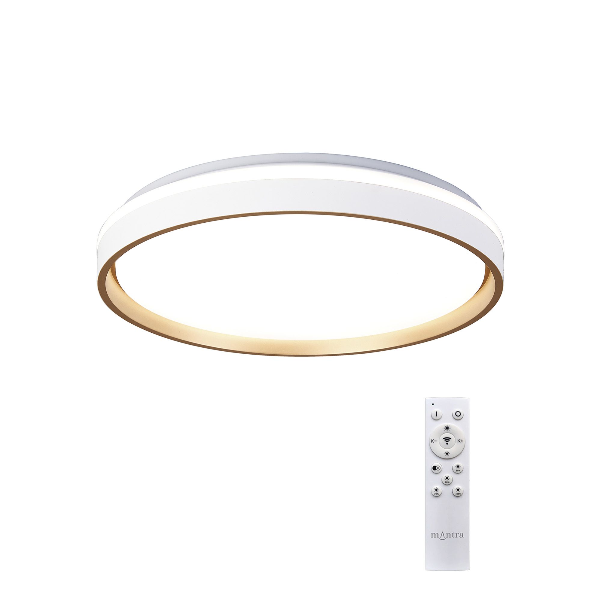 Verona 50cm Round Ceiling 55W LED With Remote Control 2700K-5000K, 7350lm, Gold, 3yrs Warranty