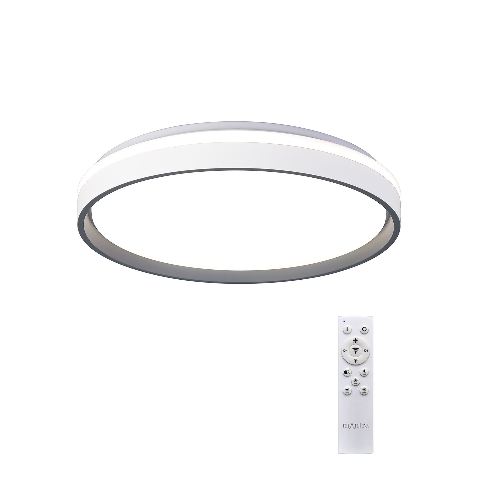 Verona 50cm Round Ceiling 55W LED With Remote Control 2700K-5000K, 7350lm, Grey, 3yrs Warranty
