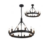 Vertex 66cm Semi Flush/Pendant, 12 Light E14, Satin Black