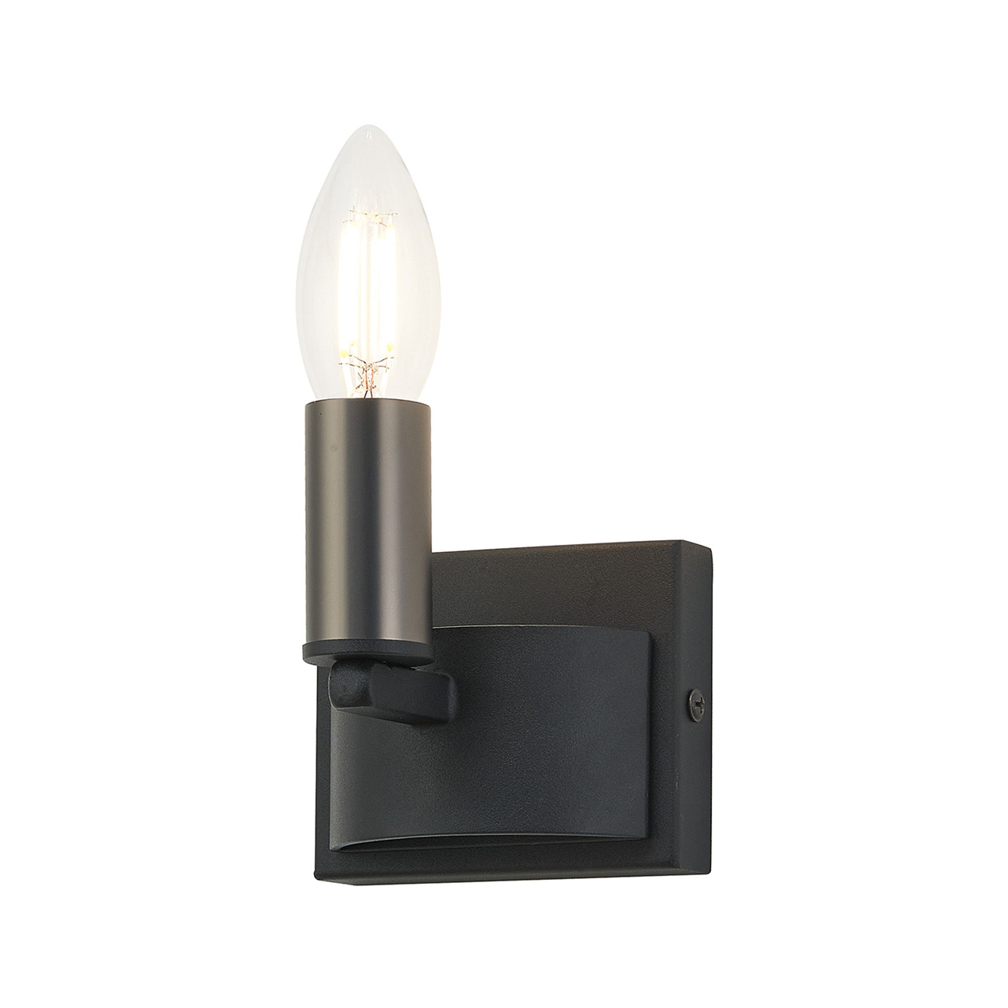 Vertex Wall Lamp, 1 Light E14, Satin Black/Gun Metal