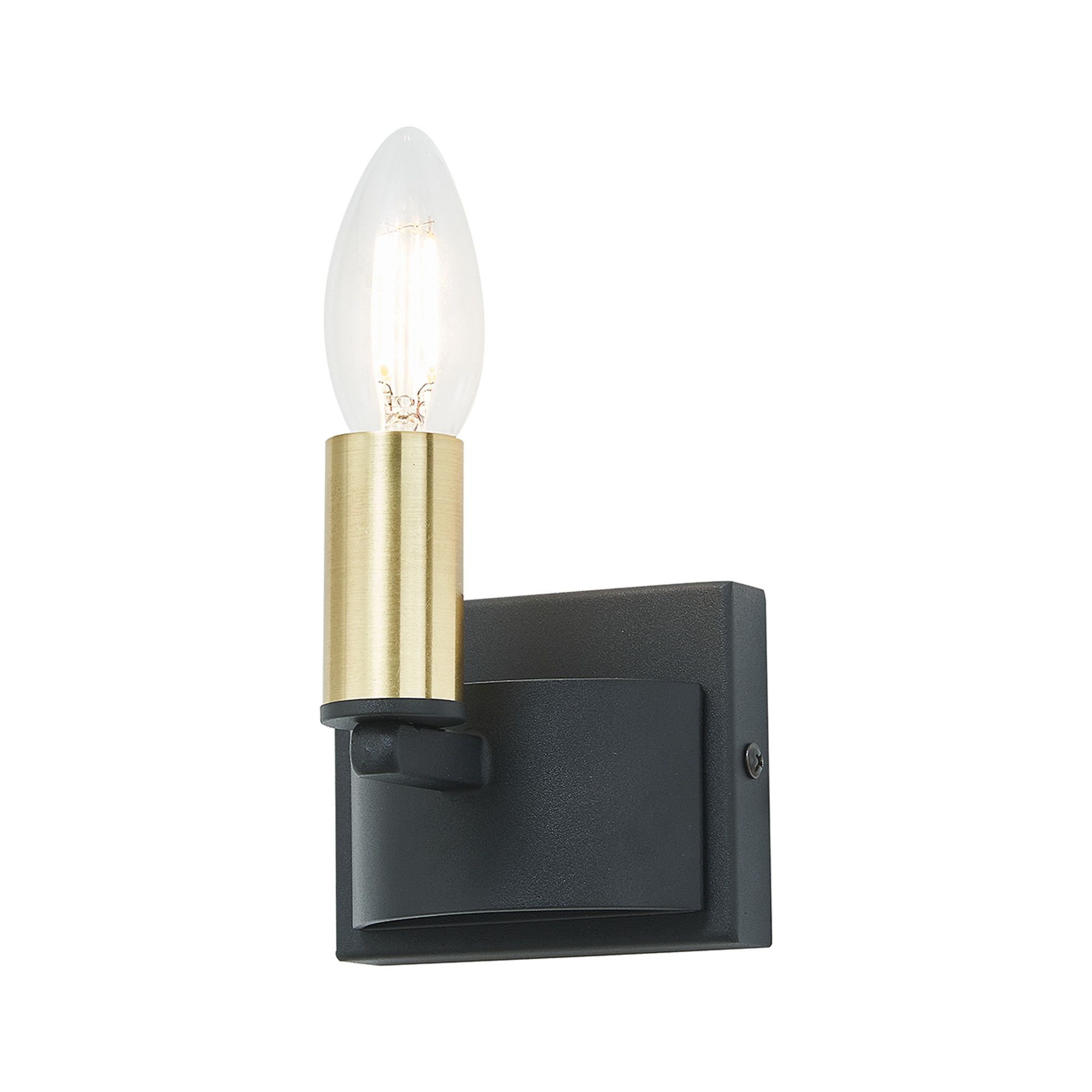Vertex Wall Lamp, 1 Light E14, Satin Black/Satin Gold