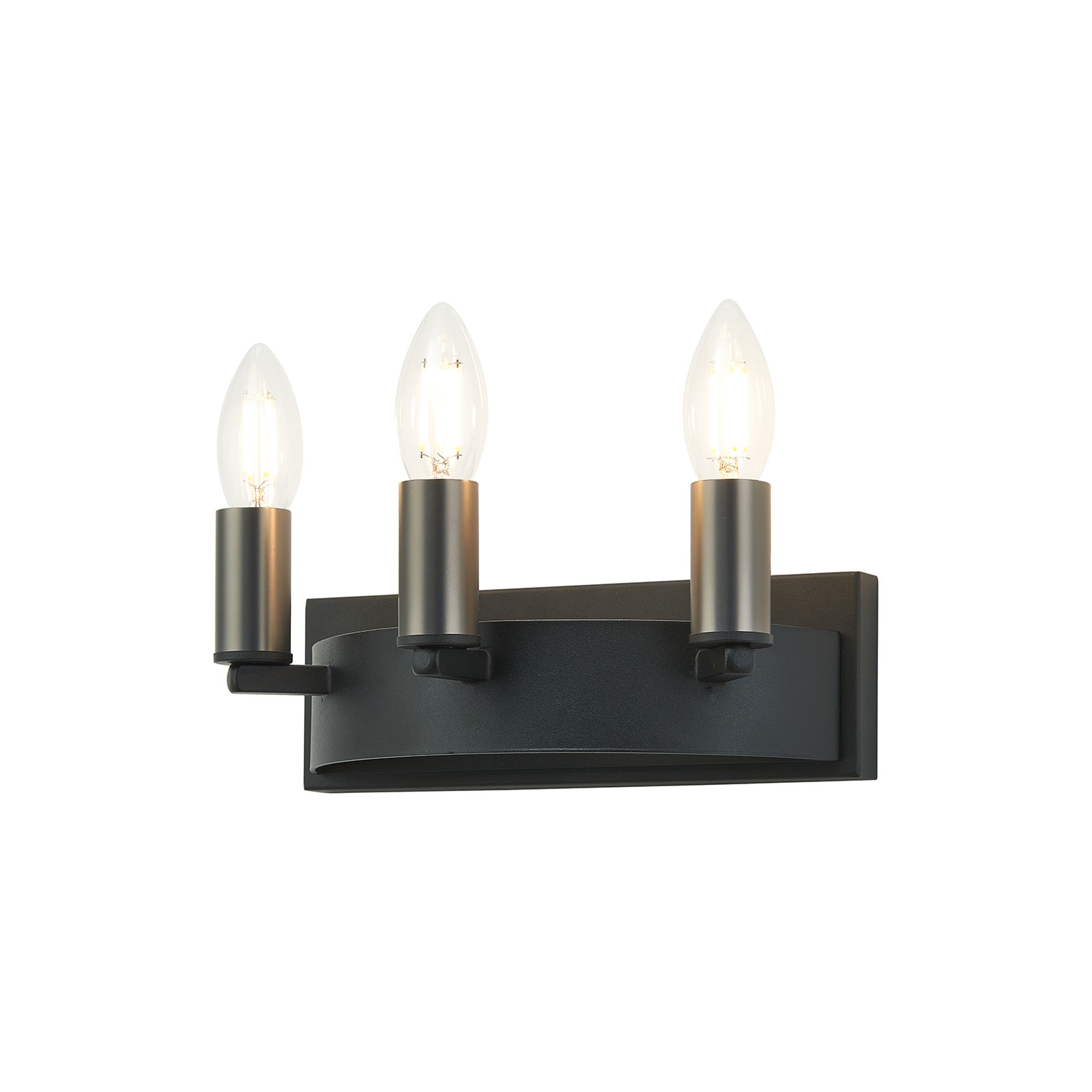 Vertex Wall Lamp, 3 Light E14, Satin Black/Gun Metal