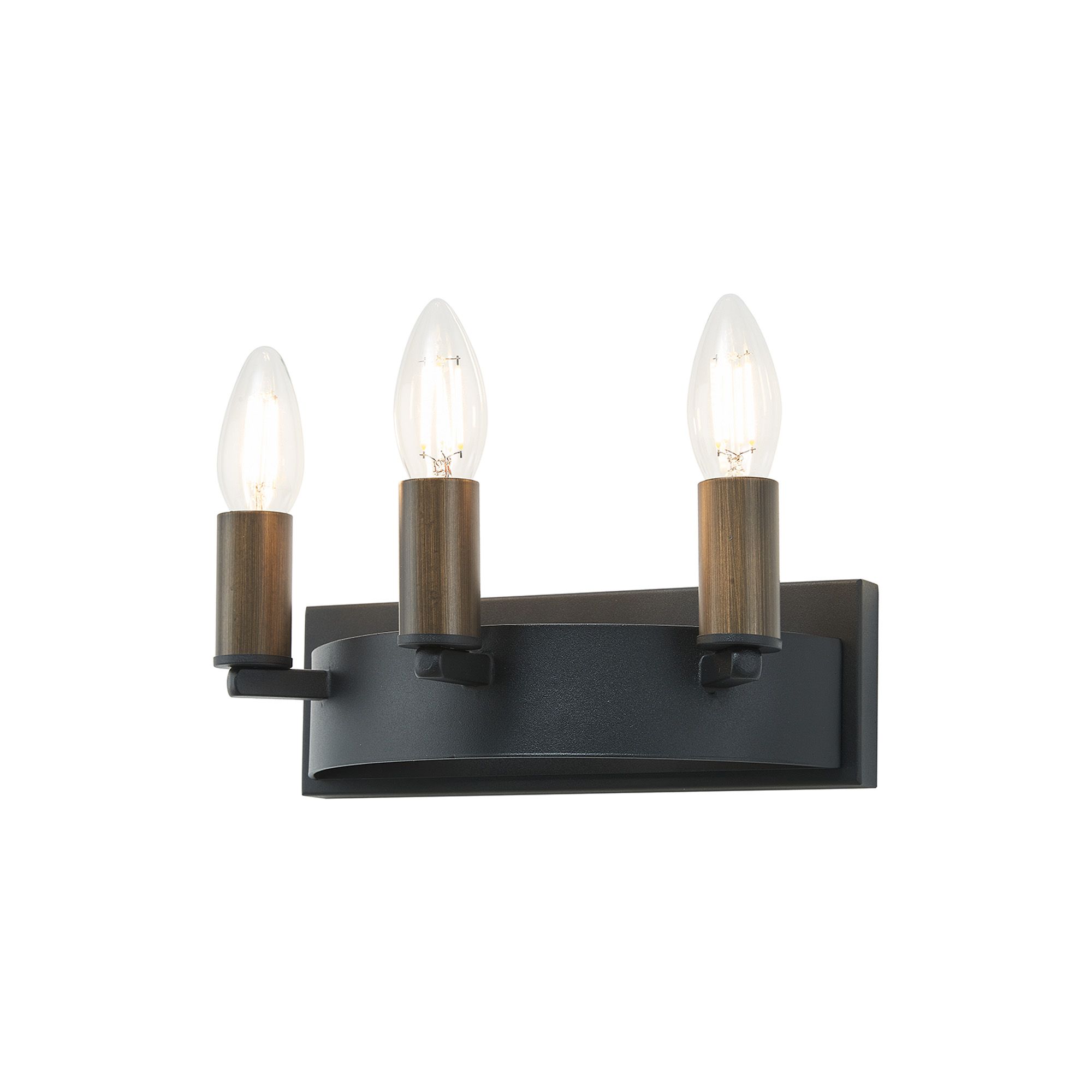 Vertex Wall Lamp, 3 Light E14, Satin Black/Matt Bronze